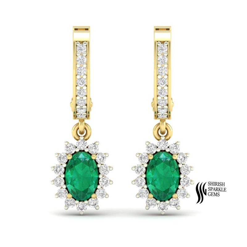 Luxury Natural Emerald and Diamond Drop Earrings â May Birthstone Jewelry