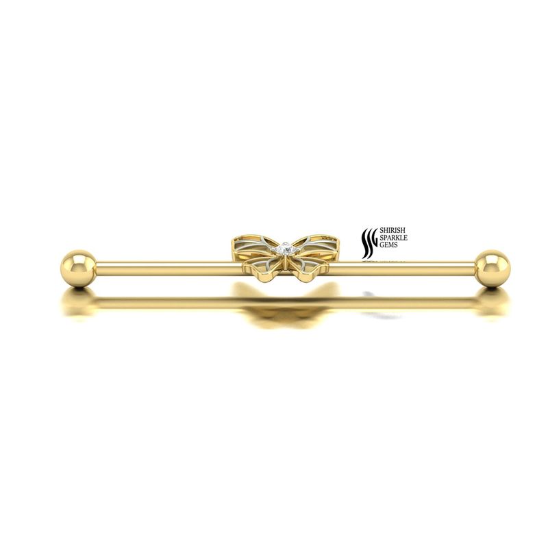 Butterfly Industrial Barbell, Butterfly Scaffold Piercing, Gold Industrial Piercing Jewelry, Cute Butterfly Ear Bar Gift