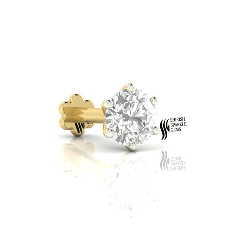 Brilliant Round-cut Diamond Look Minimalist Nose Pin