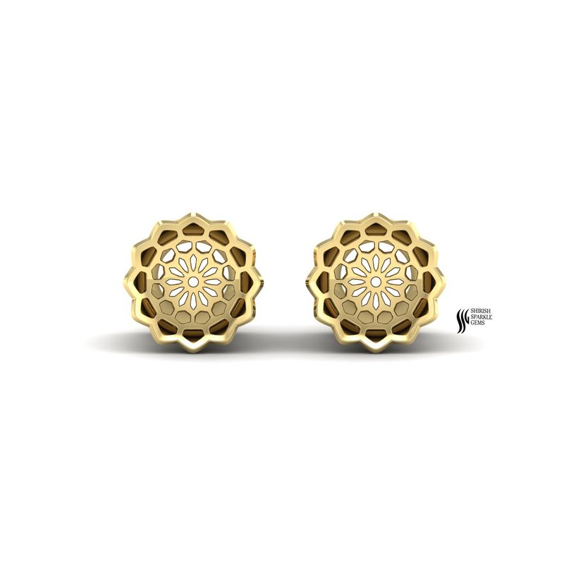 Mandala Pattern Gold Stud Earrings â Spiritual Geometric Jewelry Gift