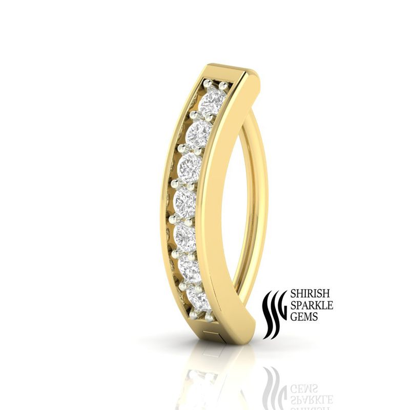 Solid Gold Diamond Belly Ring â Genuine Diamond Navel Piercing Clicker, Belly Button Ring Jewelry