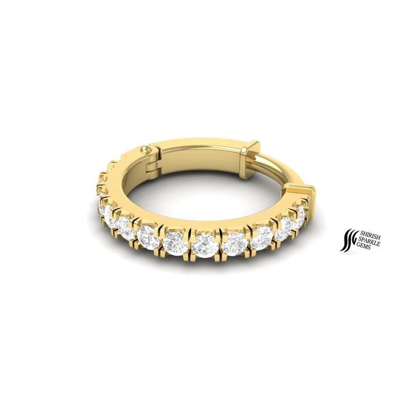 Diamond Nose Ring Hoop in 14K Solid Gold â Elegant Piercing Jewelry