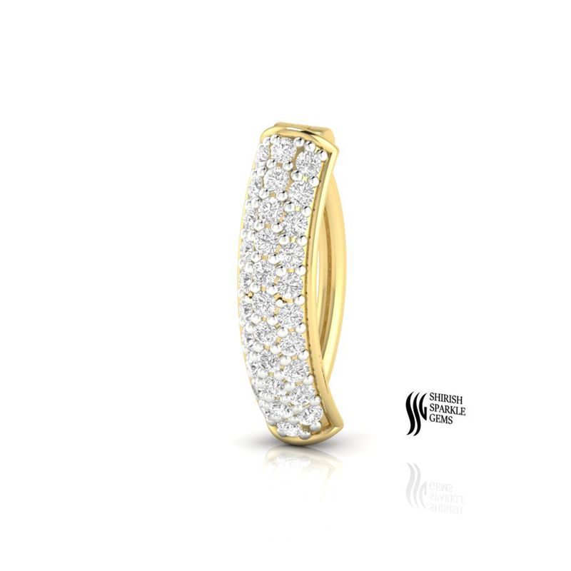 Diamond Cartilage Hoop Earring â 14K Gold Pave Diamond Helix Hoop
