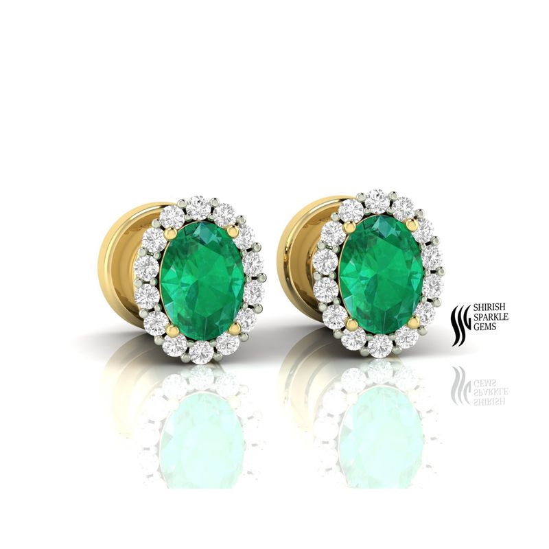 Fine Emerald Gauge & Plug Earrings Tunnel Solid Gold Ear Gauge Jewelry