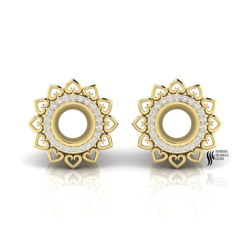 Luxury Diamond Heart Gauge Plug Earrings Tunnel Gold Body Jewelry
