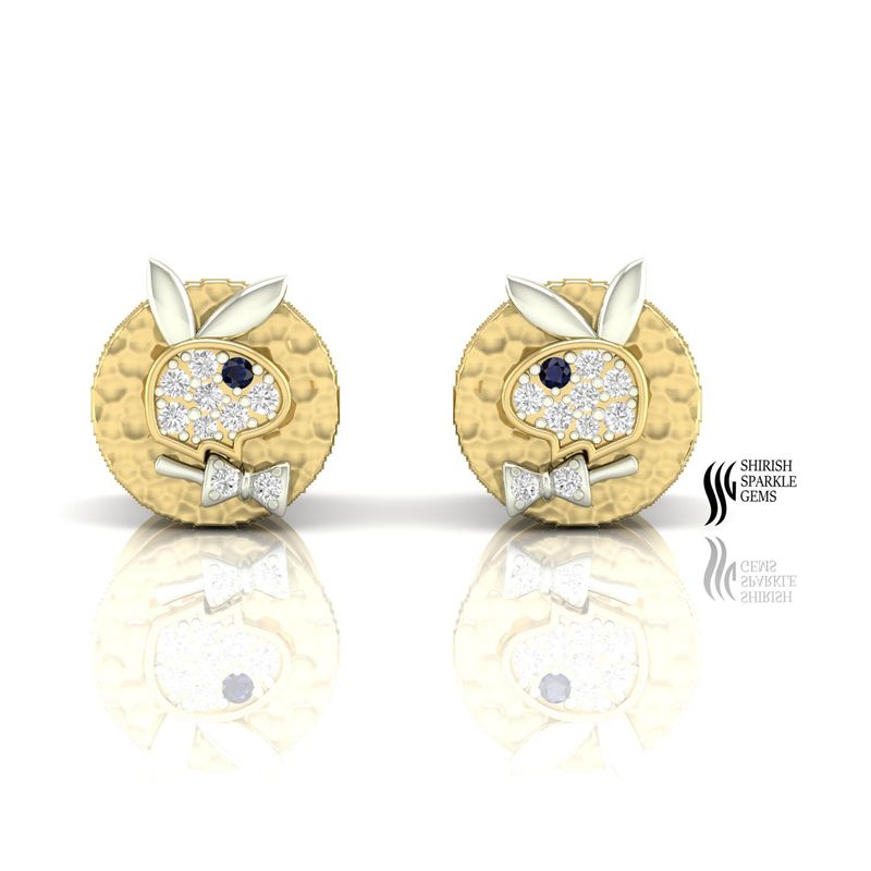 Gold Diamond Ear Tunnel Plug â Diamond Gauge Plug Jewelry for Stretched Earlobe Piercing
