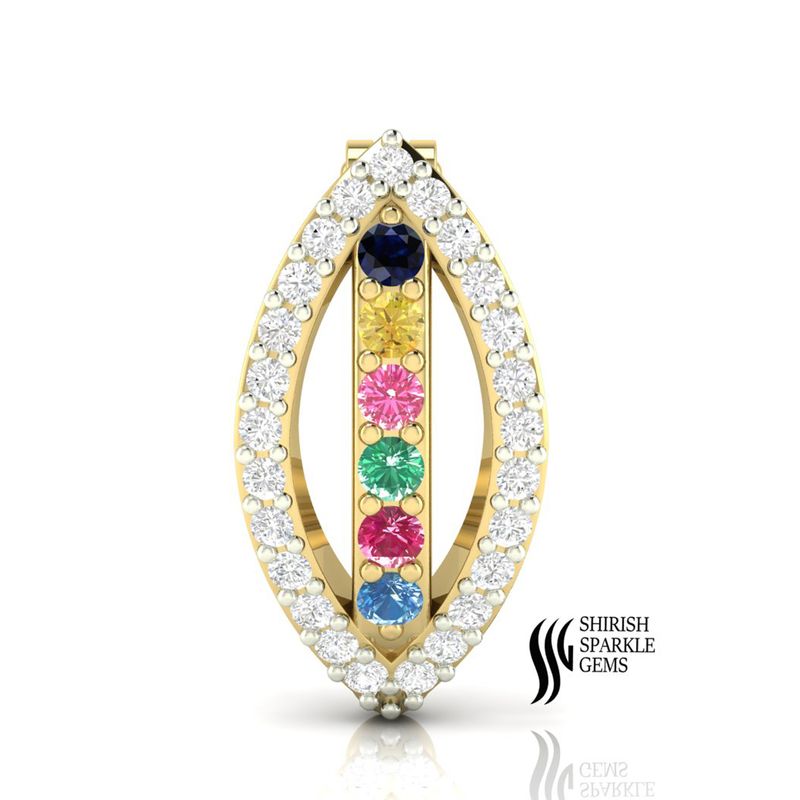 Sapphire Belly Button Ring Solid Gold, Multi Sapphire Navel Ring, Diamond Belly Button Hoop Piercing Jewelry,