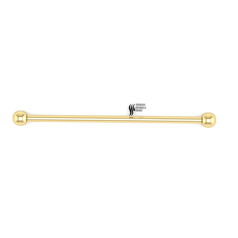 Gold Industrial Barbell Earring, Straight Industrial Piercing Bar, Minimalist Gold Industrial Ear Barbell,
