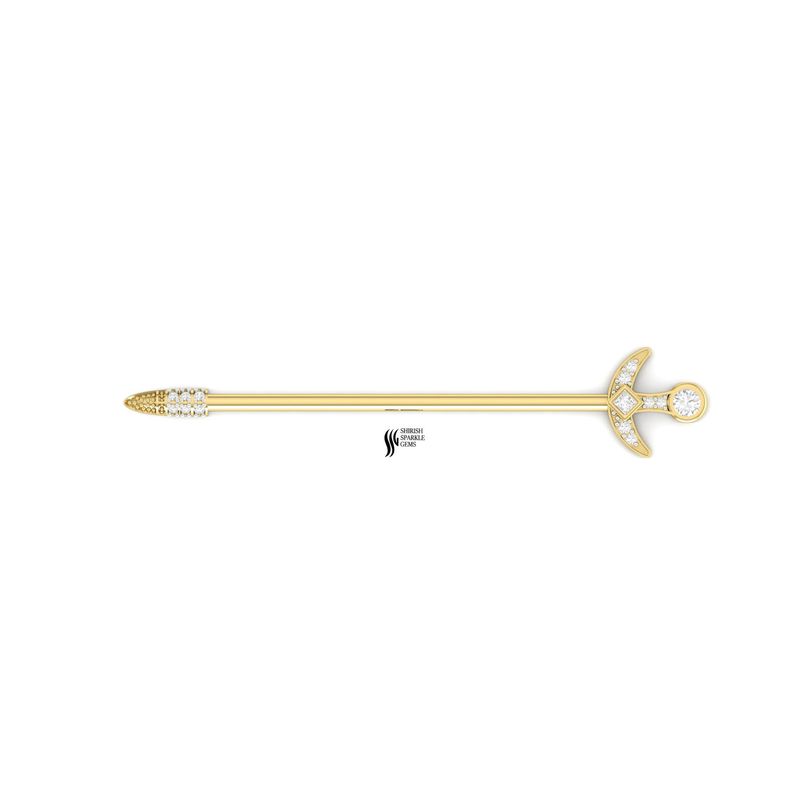 Luxury Arrow Industrial Barbell with Diamonds â Perfect Gift for Her