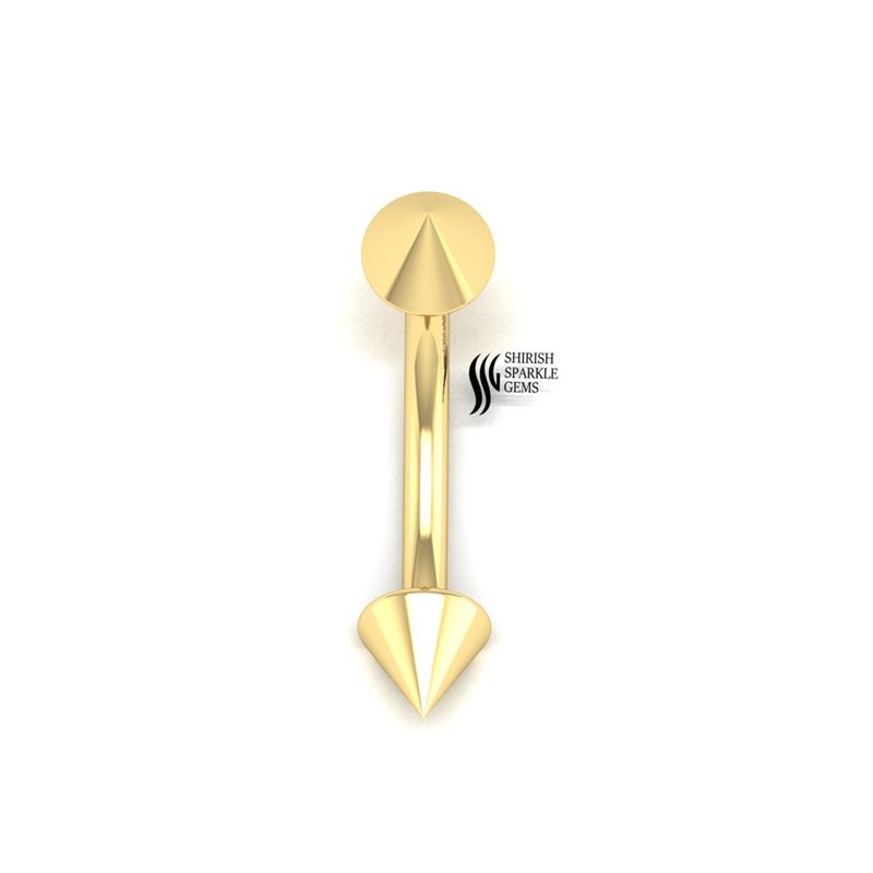 Minimal Solid Gold Spike Curved Piercing Bar â Bold Everyday Piece