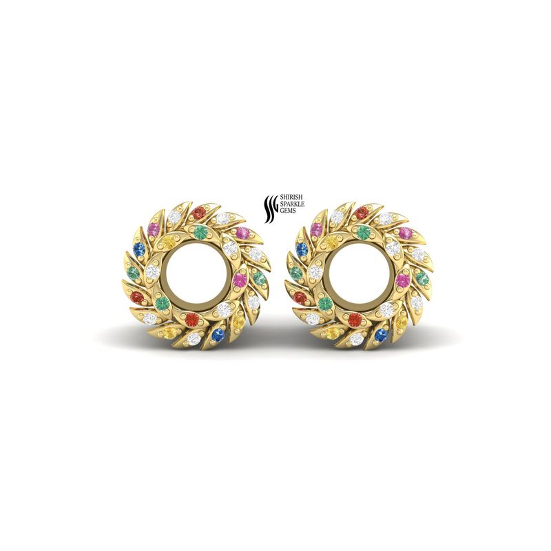 Rainbow Sapphire Tunnel Plugs Gift | 14K Solid Gold Multi Gemstone Ear Gauges | Statement Body Jewelry Present for Her