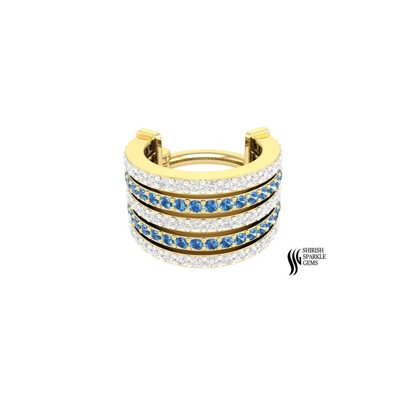 Solid Gold Sapphire Ear Climber â Anniversary Gift for Wife / Girlfriend