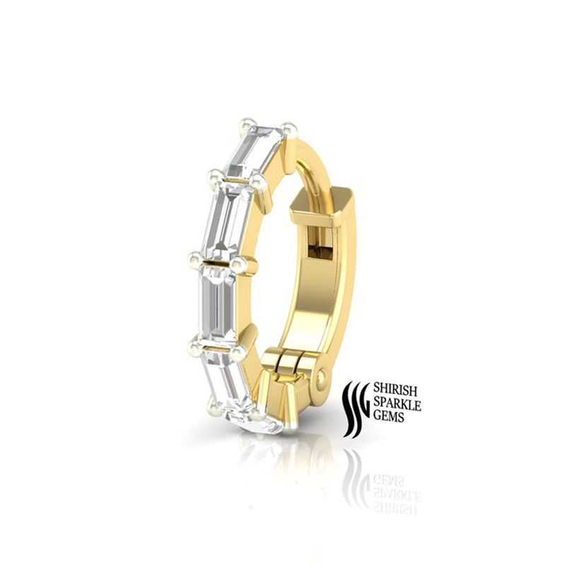 Emerald-Cut Diamond Eternity Huggie â Baguette Solitaire