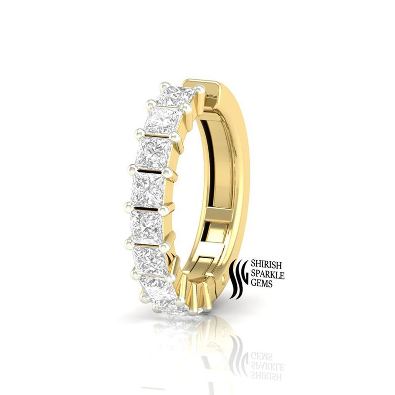 A Princess-Cut Diamond Huggie Classic & timeless Nose Ring