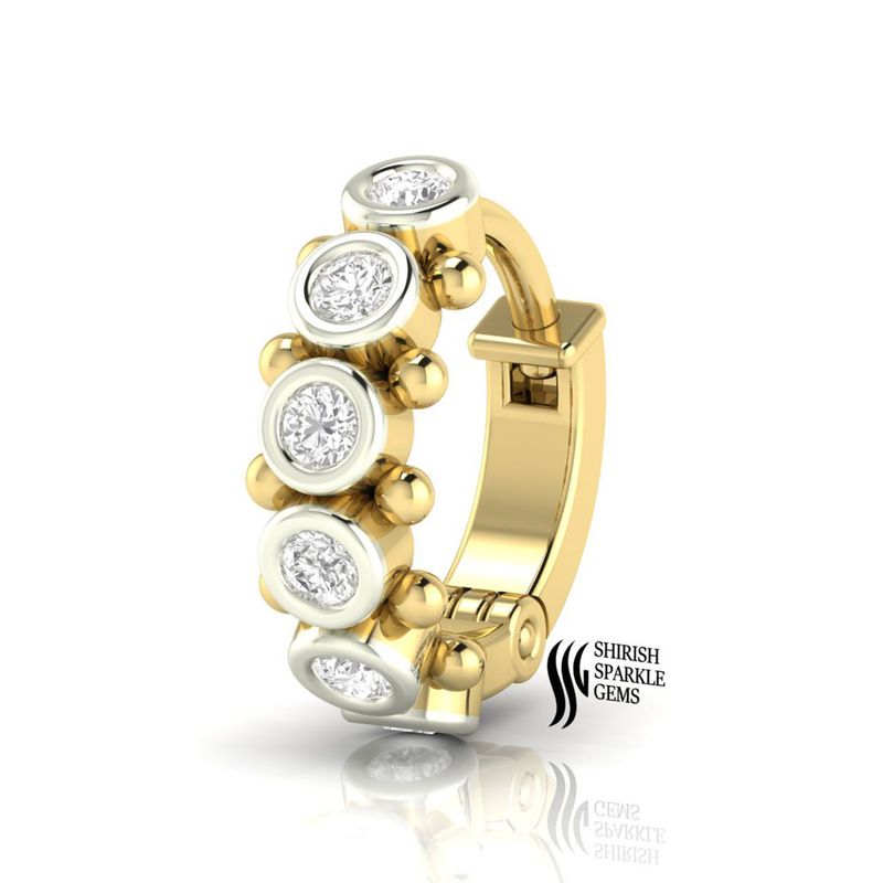 Bezel-Set Diamond Clicker Nose Ring Jewelry Gift for her