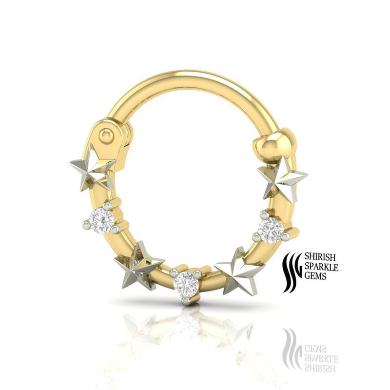 The "Midnight Galaxy" Star & Diamond Celestial Nose Ring