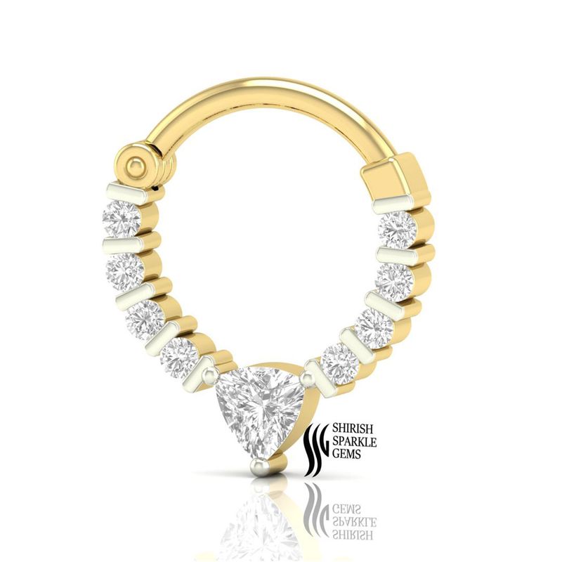 Trillion & Bar-Set Diamond Clicker Nose Ring Sparkle Fine jewelry