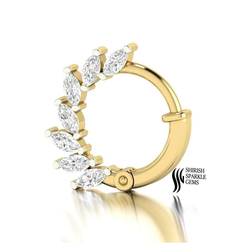 The "Solstice" Radiant Marquise Cut Diamond Nose Clicker Ring