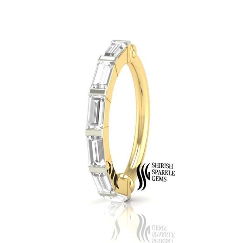 The "Glass Ribbon" Look Lab Diamond Fine Nose Ring Fine Jewelry