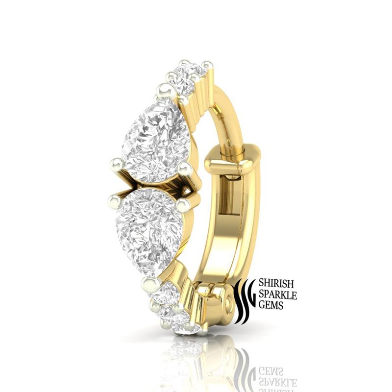 Diamond Marquise Cut Leaf Eternity Classic Huggie Nose Ring
