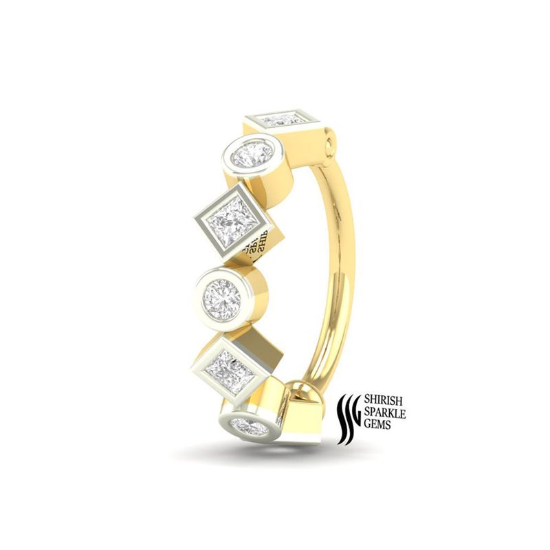 The Princess Marquise Cut Diamond Leaf Eternity Nose Hoop