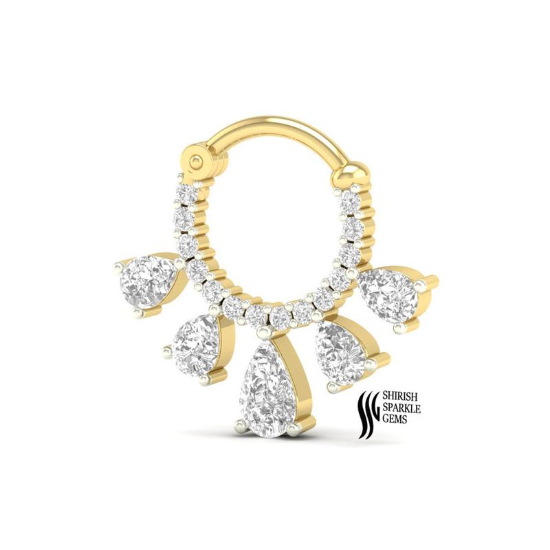 Pear-Cut Diamond Drop Nose Ring Elegant Dangle Style