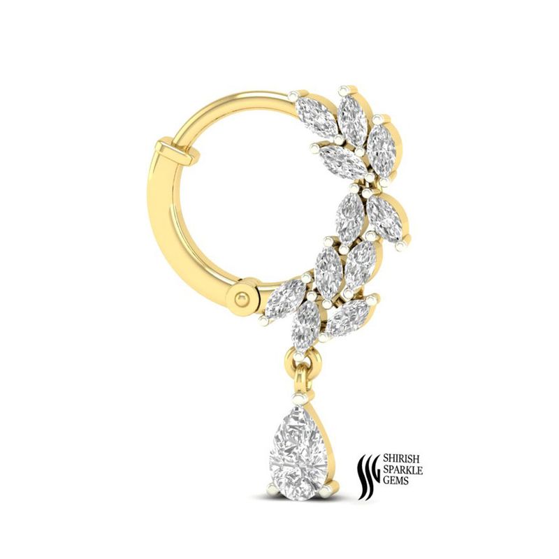 Marquise & Pear-Cut Diamond Floral Nose Ring Luxury Jewelry
