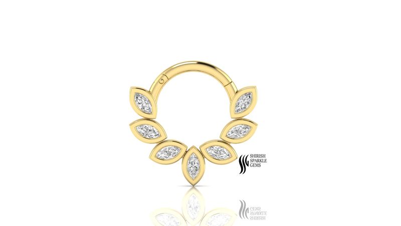 Marquise Diamond Leaf â Elegant Design Nose Ring Jewelry