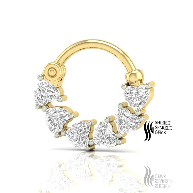 The Royal Pearl & Diamond Sunburst Halo Septum Nose Ring