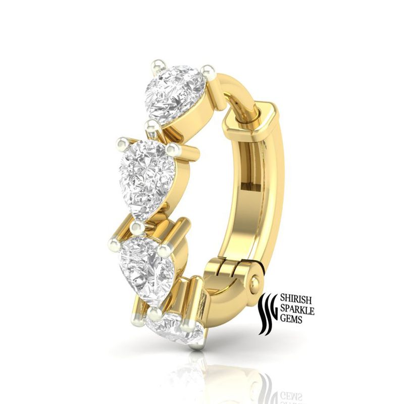 Elegant Pear-Cut Diamond Multi-Stone Drop Luxury Nose Ring