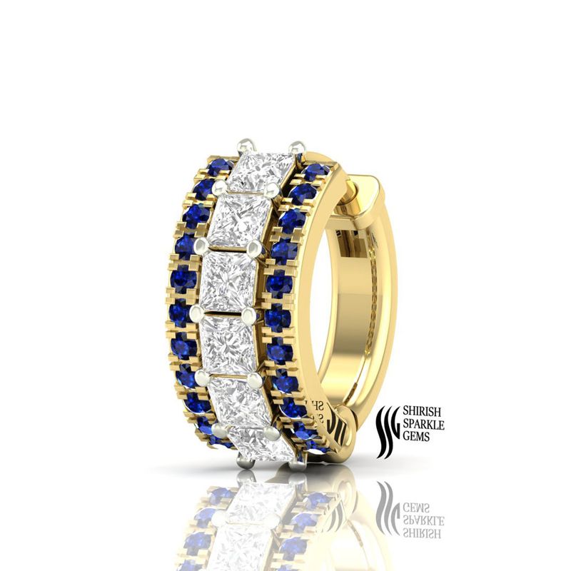 Imperial Triple-Row Princess-Cut Diamond Nose huggie Ring
