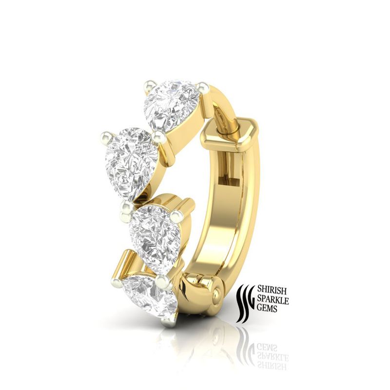 Minimalist Luxury, Precision Pear Cut Diamond Clicker Nose Ring