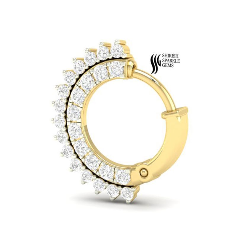 A Round Brilliant Diamond Luxury Cluster Sparkle jewelry Nose Ring