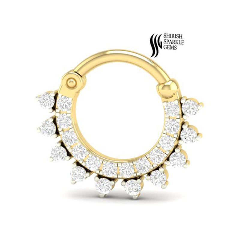 A Brilliant Radiant Diamond Nose Ring â Elegant Bridal Nath Jewelry
