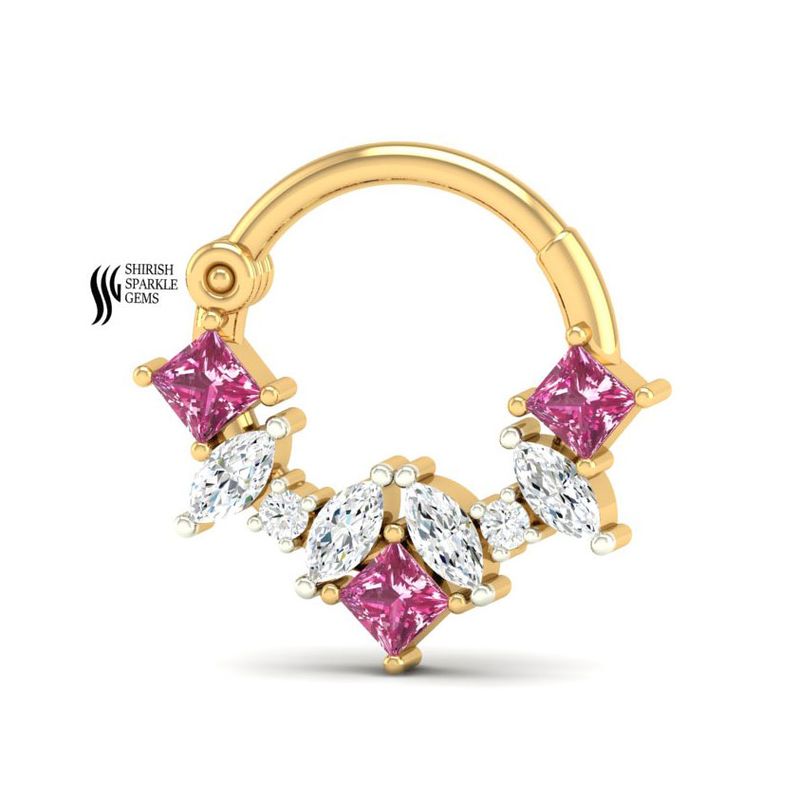 A Radiant Tapestry of Magenta Sapphires and Sculpted 14k solid Gold