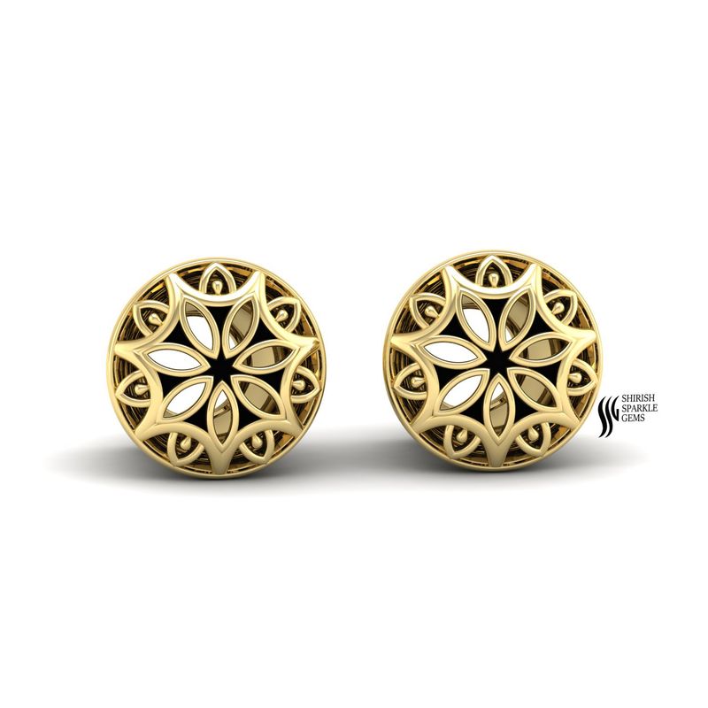 Mandala Filigree Ear Gauges â 14k/18k Real Gold Screw-Fit Flesh Tunnels