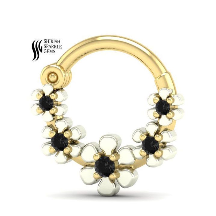 Elegant Sparkle Black Lab Diamond Nose Ring Jewelry Gift For Her