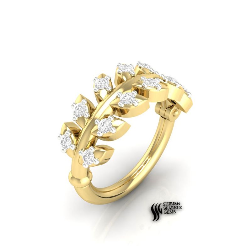 Inspired Marquise Leaf Diamond Septum ClickerâBrilliant Nose stud