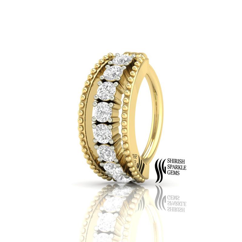 Brilliant Round Diamond milgrain-style Clicker Nose Ring Jewelry