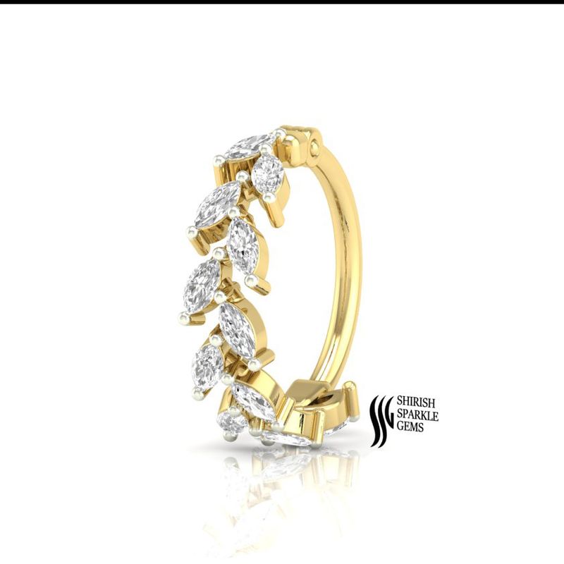 Marquise Diamond Cut Eternity Septum Clicker Nose Ring Jewelry