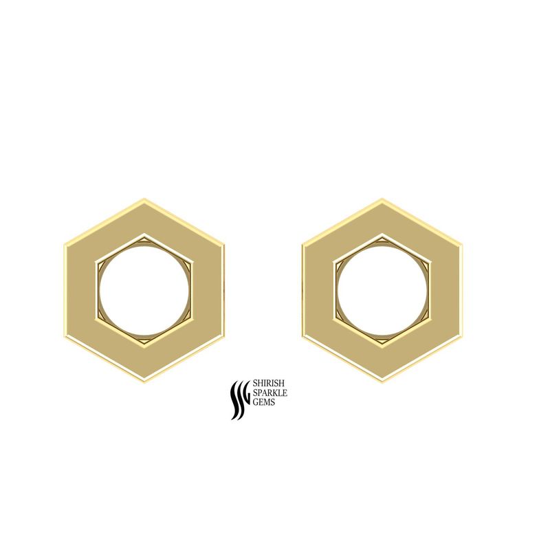 Gold Hexagon Ear Gauges â¢ Modern Geometric Hex Nut Flesh Tunnels â¢ Minimalist Industrial Stretched Ear Jewelry â¢ Unique Gift for Him or Her