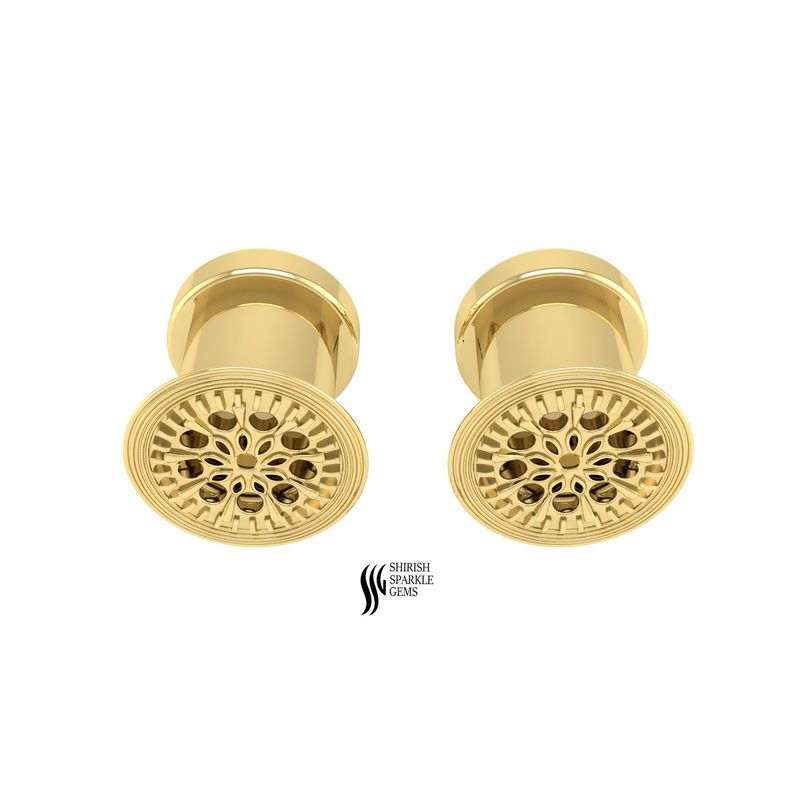 Gold Ornate Filigree Ear Gauges â¢ Mandala Flower Flesh Tunnels â¢ Luxury Intricate Stretched Ear Jewelry â¢ Unique Anniversary Gift for Her