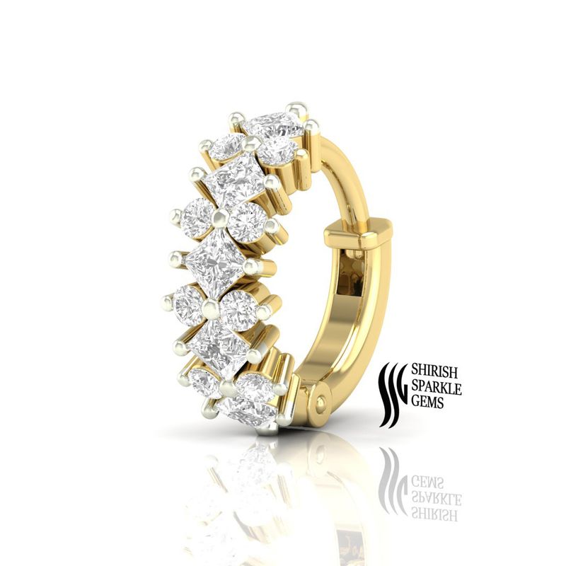Princess & Brilliand Round-Cut Diamond Cluster Nose Ring Jewelry
