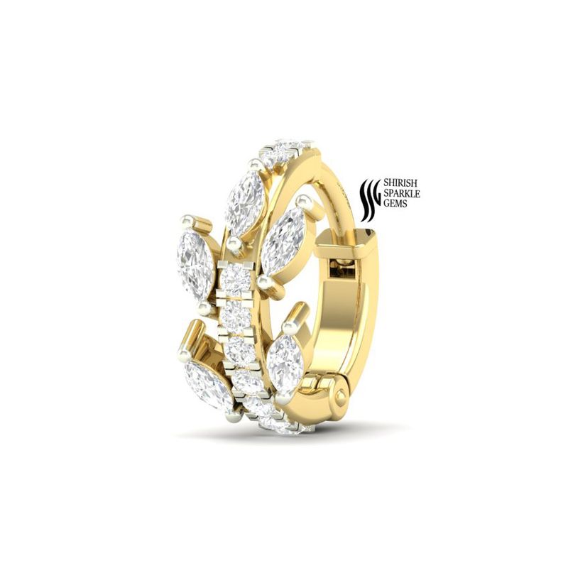 Natureâs Gilded Whisper Multi Cut Diamond Delicate Nose Ring Gift to Her