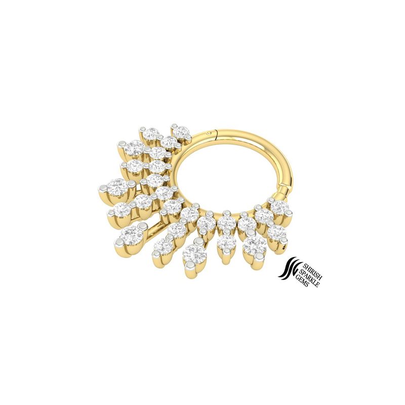 Sunburst Diamond Septum Clicker â Luxury Cartilage Nose Ring