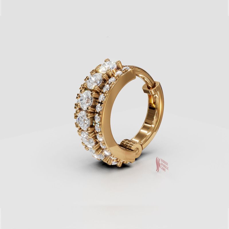 Celestial Sunburst Classic Brilliance Round Diamond Nose Ring