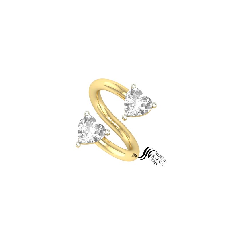 The "Everlasting Love" Twin Heart Spiral Cut Design Nose Ring Jewelry