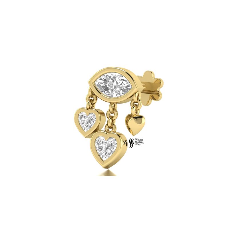 The "Mystic Hearts" Marquise Chandelier Nose Ring Jewelry Gift for her
