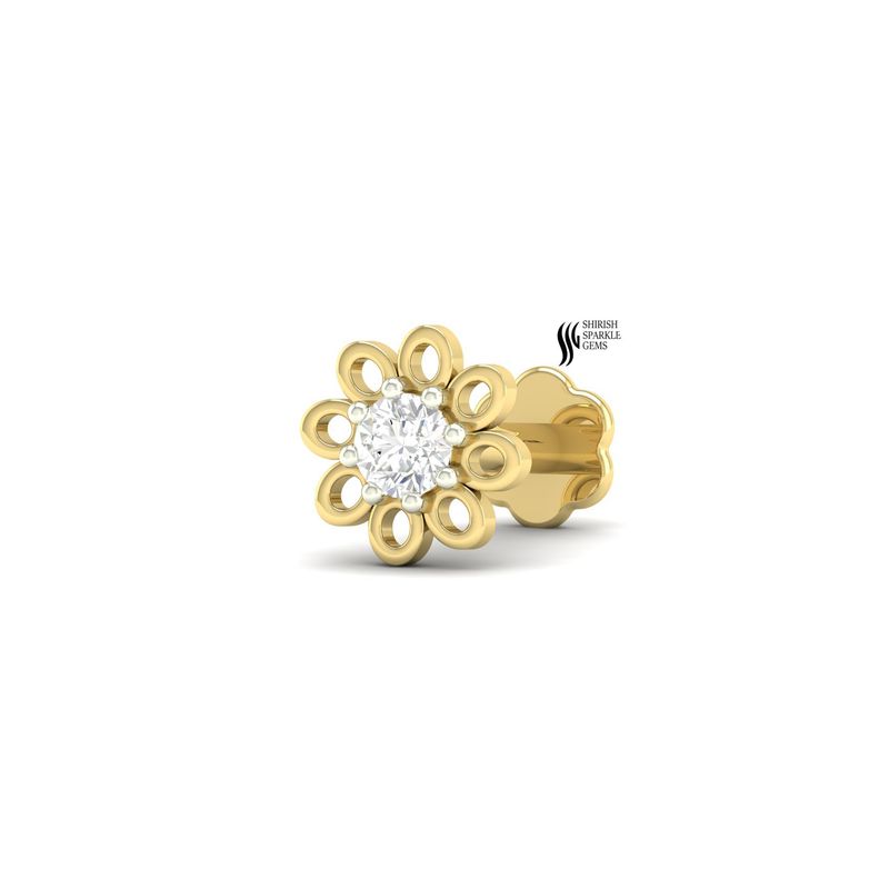 The "Blooming Floral" Diamond Design Nose Stud Jewelry Gift For Her