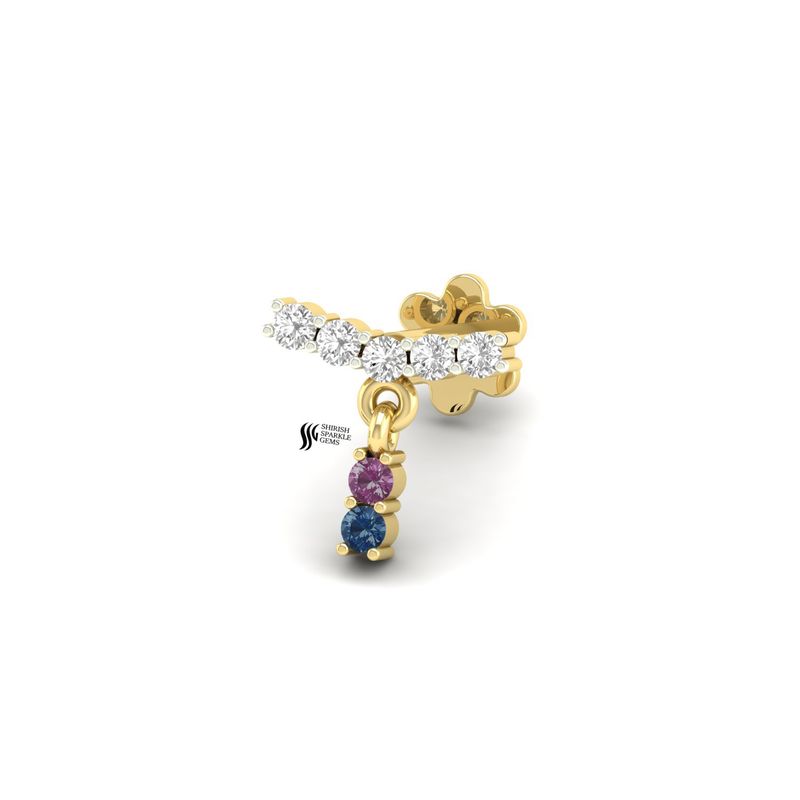 The "Midnight Celestial" Dangle Labret Nose Stud Body Piercing jewelry